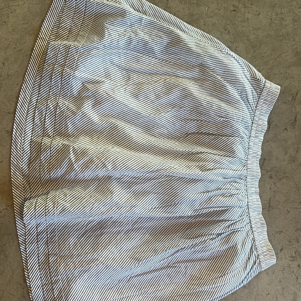 GAP Blue and White Striped Midi Skirt